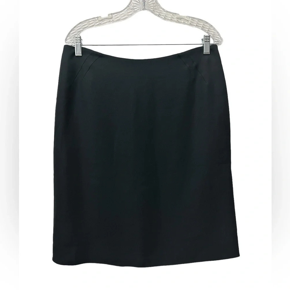Armani Collezioni Black Skirt Size 10 Silk Blend Fully Lined Made In Italy